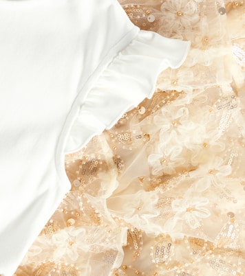 Abito in jersey e tulle con paillettes | Self-Portrait Kids