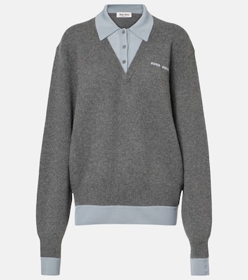 Cashmere and wool-blend polo sweater | Miu Miu
