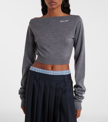 Cropped-Pullover aus Wolle | Miu Miu