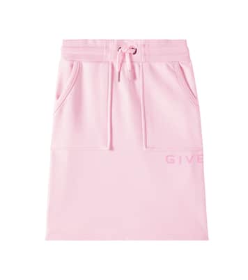 Gonna in misto cotone con logo | Givenchy Kids