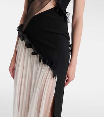 Vestido largo asimétrico semitranslúcido | Nensi Dojaka