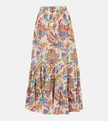 Paisley tiered cotton maxi skirt | Etro