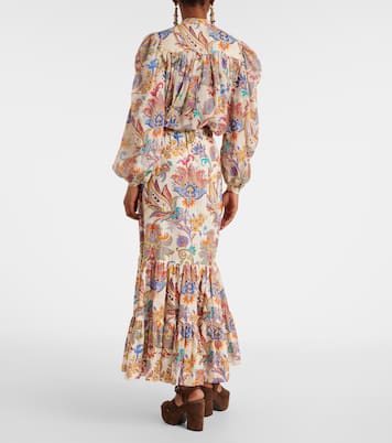 Paisley tiered cotton maxi skirt | Etro