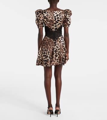 Minikleid aus Seidensatin mit Spitze | Rodarte