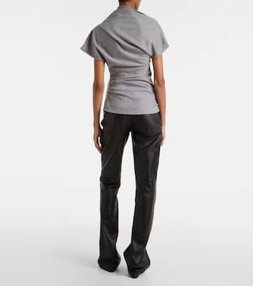 Asymmetric draped wool top | Entire Studios