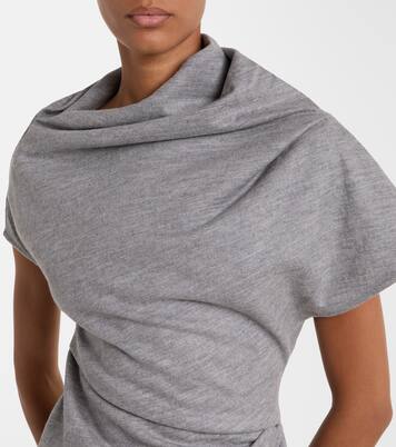 Asymmetric draped wool top | Entire Studios