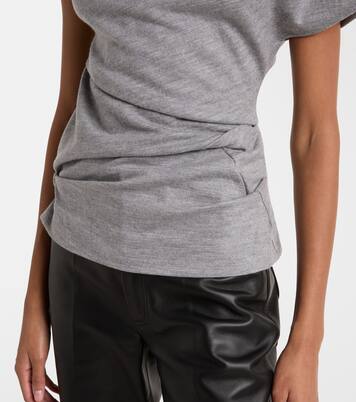 Asymmetric draped wool top | Entire Studios