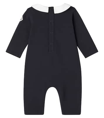 Baby - Jumpsuit in pile di misto cotone con logo | Moncler Enfant