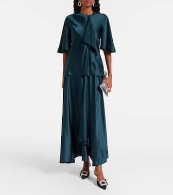 Naiara draped silk satin top | Roksanda