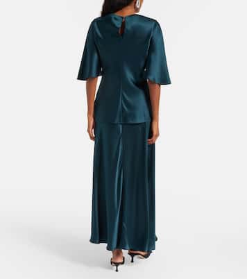 Naiara draped silk satin top | Roksanda