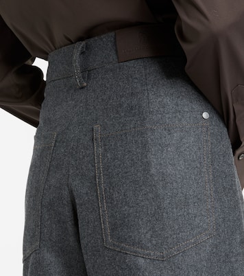 High-rise virgin wool shorts | Brunello Cucinelli