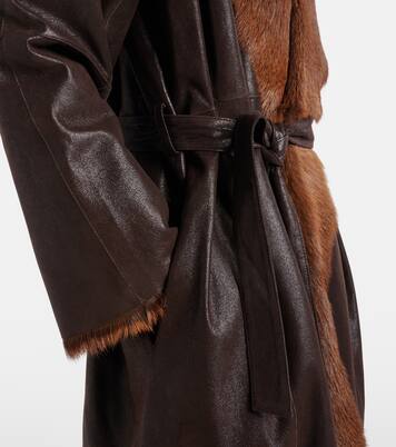 Manteau en cuir et shearling | Magda Butrym