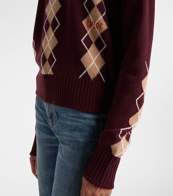 Argyle wool and cashmere sweater | Chloé