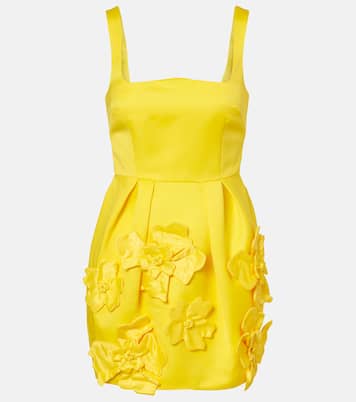 Vestido corto Piper con aplique floral | Leo Lin