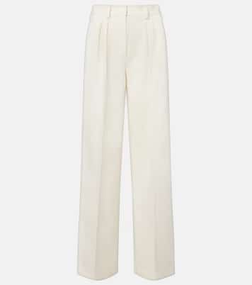 Molo pleated wool and cotton-blend pants | Max Mara