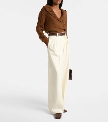 Molo pleated wool and cotton-blend pants | Max Mara