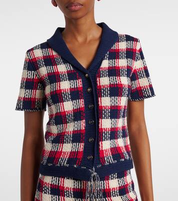 Checked cotton cardigan  | Valentino