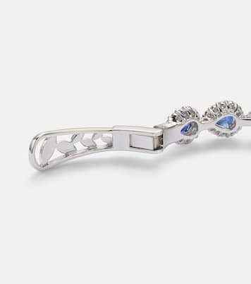 Reign Supreme 18kt white gold bangle with sapphires and diamonds | Yeprem