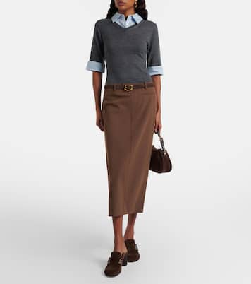 Layered wool-blend midi dress | Staud