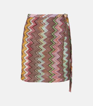 Zigzag lamé wrap skirt | Missoni