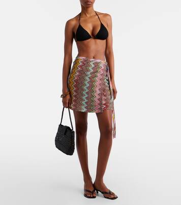 Zigzag lamé wrap skirt | Missoni