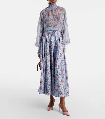 Floral silk-blend midi skirt | Dolce&Gabbana