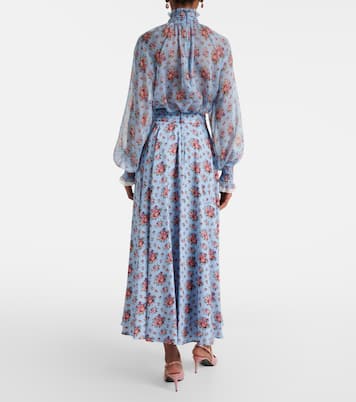 Floral silk-blend midi skirt | Dolce&Gabbana