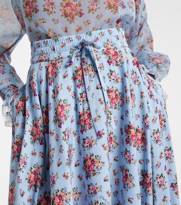 Floral silk-blend midi skirt | Dolce&Gabbana