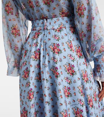 Floral silk-blend midi skirt | Dolce&Gabbana