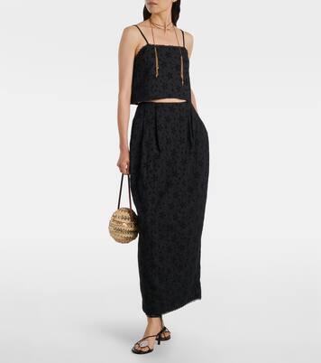 Salma embroidered cropped cotton top | Posse