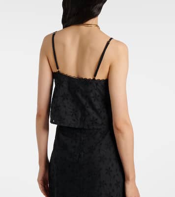 Salma embroidered cropped cotton top | Posse