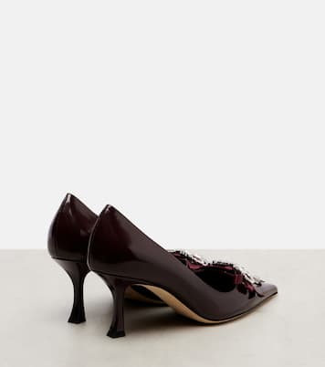 Pumps Auria 70 aus Leder mit Kristallen | Jimmy Choo