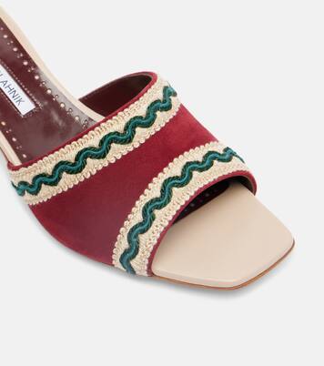Marebis 50 embroidered suede mules | Manolo Blahnik