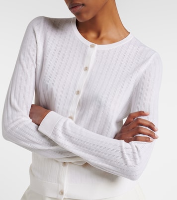 Pointelle virgin wool cardigan | Jardin des Orangers