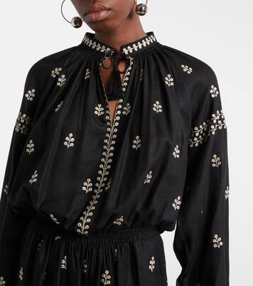 Rodilia embroidered silk maxi dress | Isabel Marant