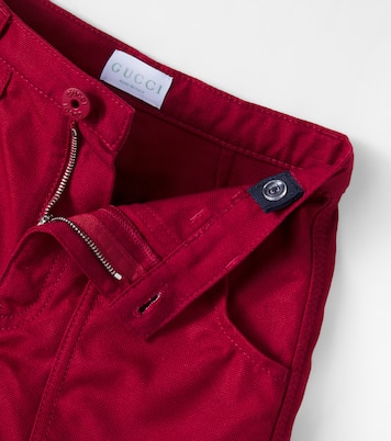 Web Stripe cotton canvas shorts | Gucci Kids