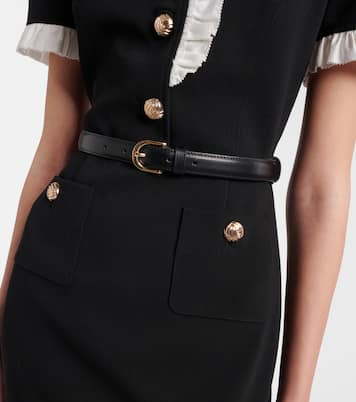 Belted crêpe midi dress | Self-Portrait