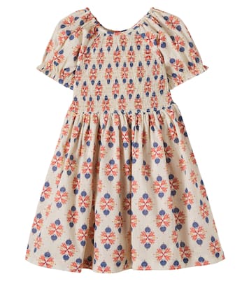 Kaia printed shirred cotton dress | Bebe Organic
