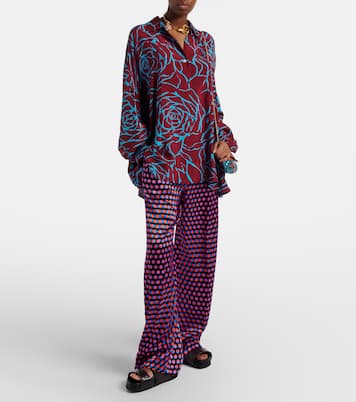 폴카 도트 실크 와이드 팬츠 | Dries Van Noten