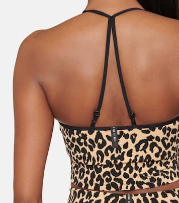 Sweetheart leopard-print crop top | Adam Selman Sport