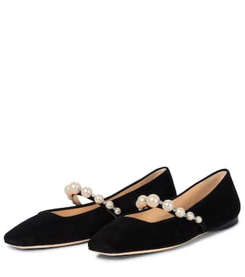Ade embellished suede ballet flats | Jimmy Choo