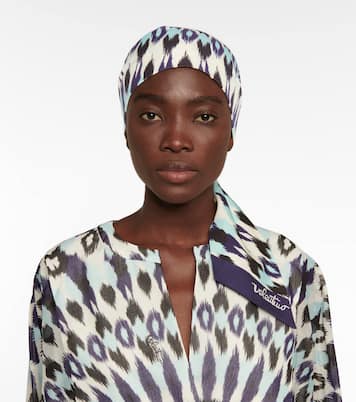 Printed silk and cotton headscarf | Valentino