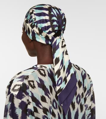 Printed silk and cotton headscarf | Valentino