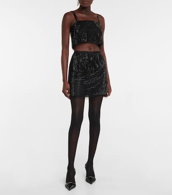 Mini-jupe à cristaux | Prada
