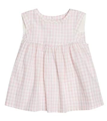 Armonie checked cotton and linen top | Bonpoint