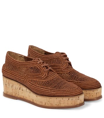 x Clergerie Harold woven raffia platform Derby shoes | Gabriela Hearst