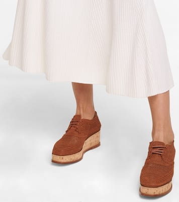 x Clergerie Harold woven raffia platform Derby shoes | Gabriela Hearst