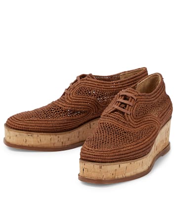x Clergerie Harold woven raffia platform Derby shoes | Gabriela Hearst
