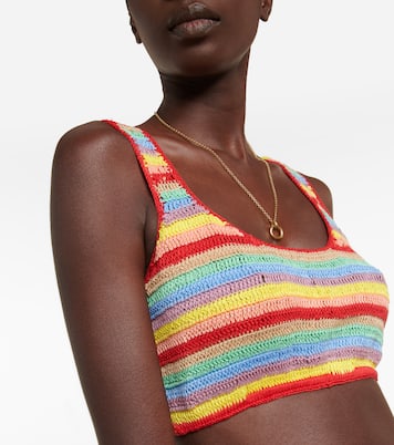Crop top de algodón con croché | Anna Kosturova
