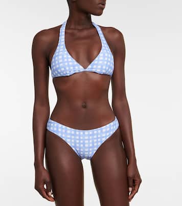 Top de bikini de cuadros con cuello halter | Heidi Klein